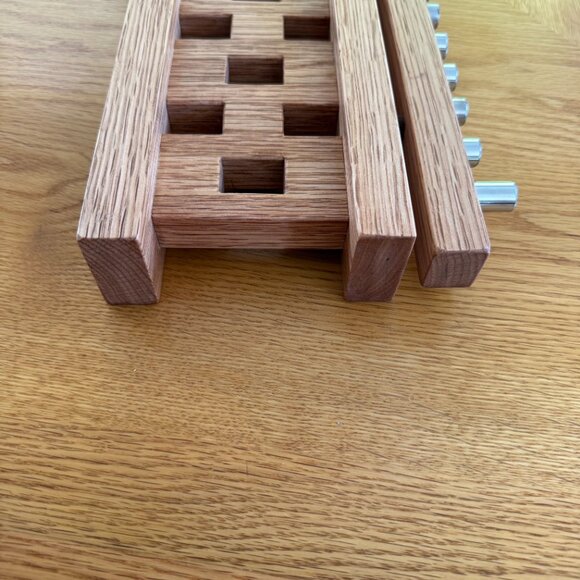 Hanukkah Menorah New Hand Crafted Oak Hardwood Judaica Chanukah Hannukiah - Picture 6 of 9